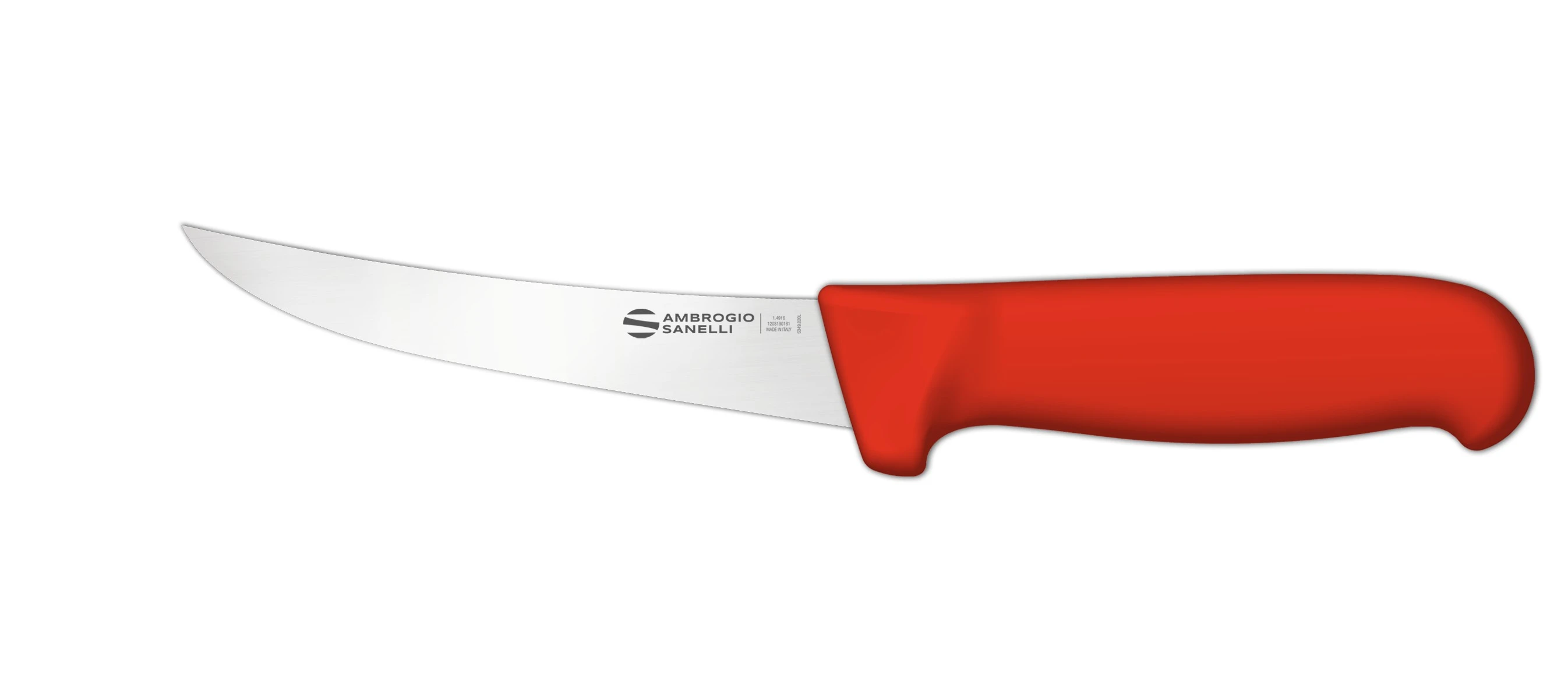 Нож Sanelli Ambrogio серии Supra Colore, SD02013R, обвалочный с гибким лезвием 130 мм, красный