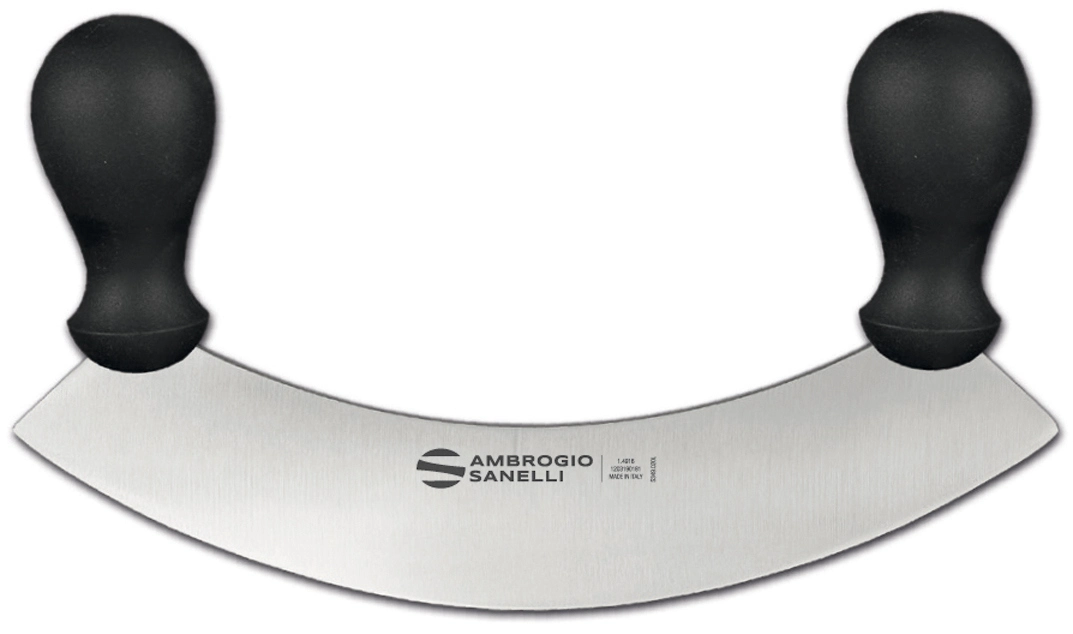 Нож Sanelli Ambrogio серии Supra, SC61025B, для сыра и масла полумесяц 250 мм, черный